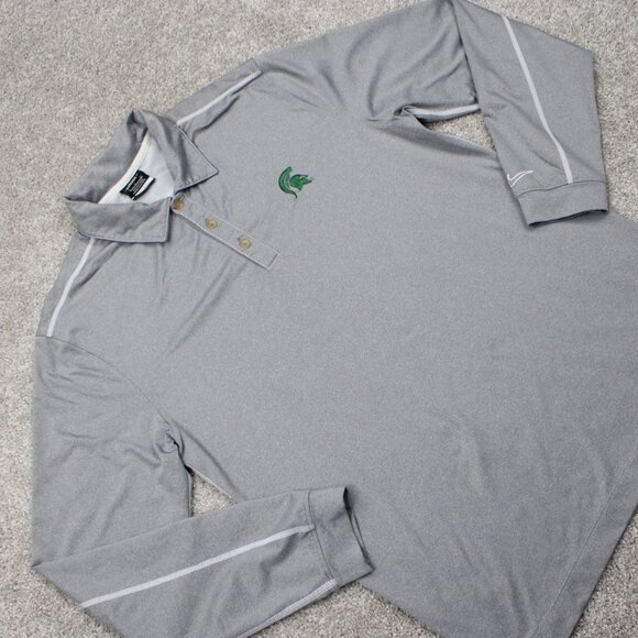 Nike Golf Michigan State Polo Shirt Mens Small Gray Tour Performance L/S Stretch - Picture 6 of 13